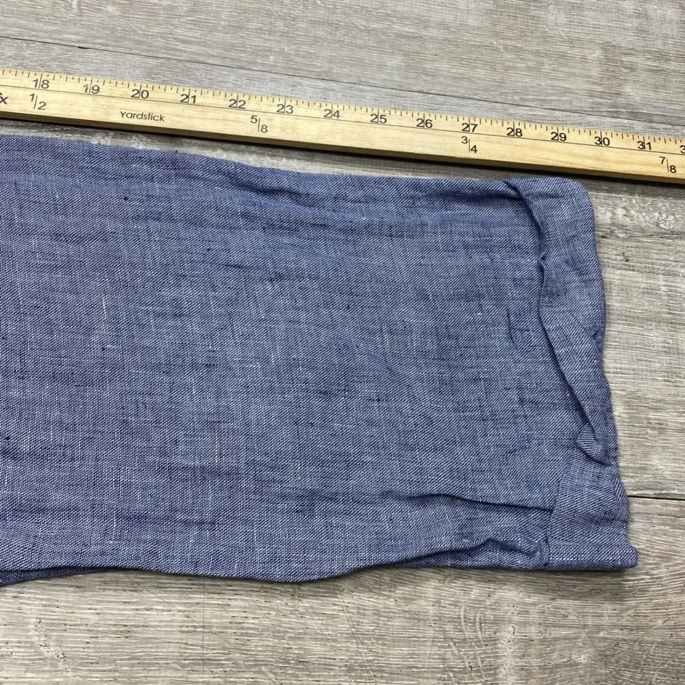 Murano Zac Linen Pants Mens 36x30 Blue Baird McNutt Classic Fit Summer Trousers
